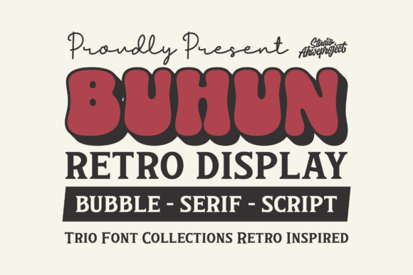 Buhun Retro Trio: A Vintage Typeface for Modern Design