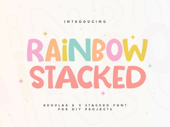 Inject Playful Energy: The Rainbow Stacked Typeface for Designers